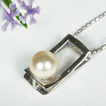 Perlenkette, Halskette Süßwasserperlen, 925er Silber, 4167